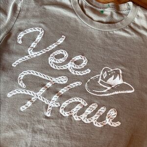 Yeehaw western t shirt light grey